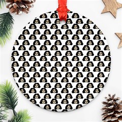 Angry Girl Pattern Round Ornament (two Sides) by snowwhitegirl