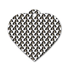 Angry Girl Pattern Dog Tag Heart (two Sides) by snowwhitegirl