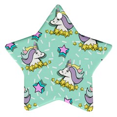 Magical Happy Unicorn And Stars Ornament (star) by Bigfootshirtshop