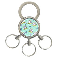 Magical Happy Unicorn And Stars 3-ring Key Chains by Bigfootshirtshop