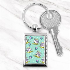 Magical Happy Unicorn And Stars Key Chains (rectangle)  by Bigfootshirtshop