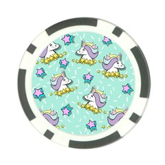 Magical Happy Unicorn And Stars Poker Chip Card Guard by Bigfootshirtshop