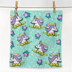 Magical Happy Unicorn And Stars Face Towel by Bigfootshirtshop