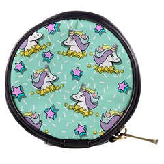 Magical Happy Unicorn And Stars Mini Makeup Bags by Bigfootshirtshop