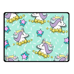 Magical Happy Unicorn And Stars Fleece Blanket (small) by Bigfootshirtshop