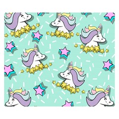 Magical Happy Unicorn And Stars Double Sided Flano Blanket (small)  by Bigfootshirtshop