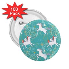 Magical Flying Unicorn Pattern 2 25  Buttons (100 Pack)  by Bigfootshirtshop