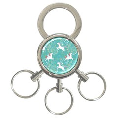 Magical Flying Unicorn Pattern 3-Ring Key Chains