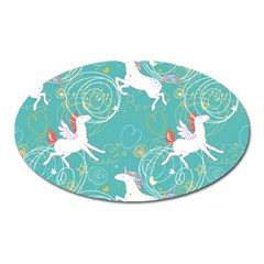 Magical Flying Unicorn Pattern Oval Magnet