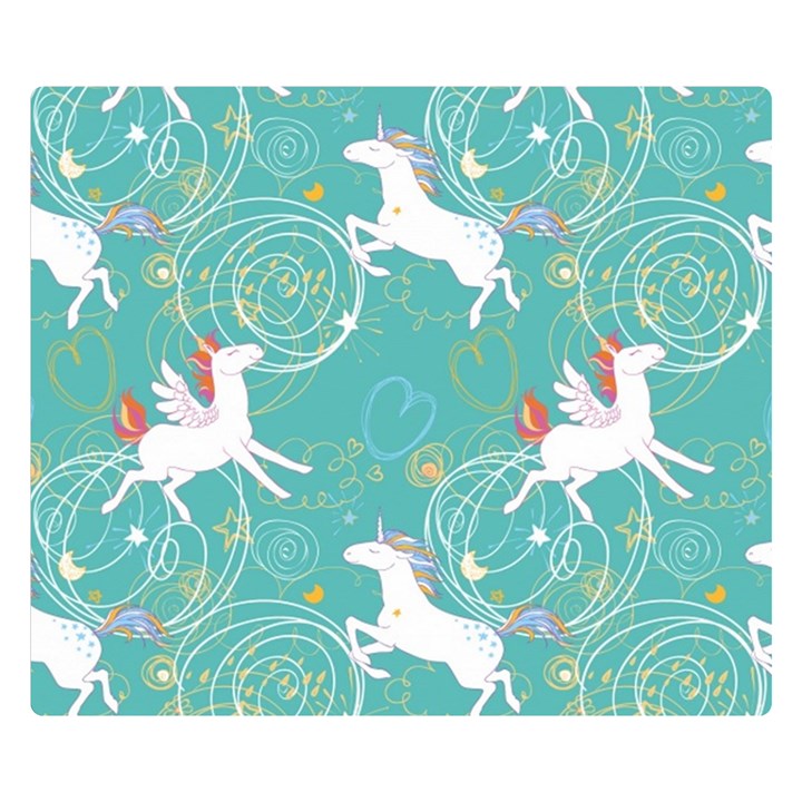 Magical Flying Unicorn Pattern Double Sided Flano Blanket (Small) 