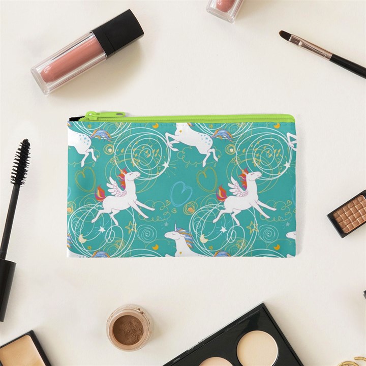 Magical Flying Unicorn Pattern Cosmetic Bag (XS)