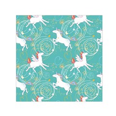 Magical Flying Unicorn Pattern Small Satin Scarf (square) by Bigfootshirtshop