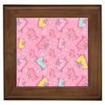 Unicorns Eating Ice Cream Pattern Framed Tiles Front