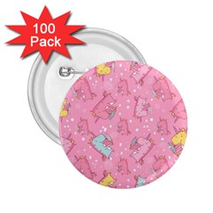 Unicorns Eating Ice Cream Pattern 2 25  Buttons (100 Pack)  by Bigfootshirtshop