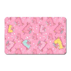 Unicorns Eating Ice Cream Pattern Magnet (rectangular) by Bigfootshirtshop