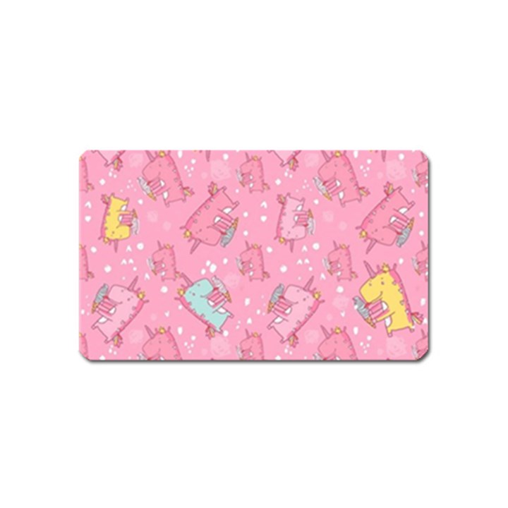 Unicorns Eating Ice Cream Pattern Magnet (Name Card)