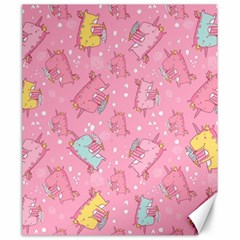 Unicorns Eating Ice Cream Pattern Canvas 20  X 24   by Bigfootshirtshop