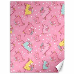 Unicorns Eating Ice Cream Pattern Canvas 36  X 48   by Bigfootshirtshop