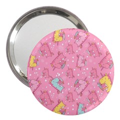 Unicorns Eating Ice Cream Pattern 3  Handbag Mirrors by Bigfootshirtshop