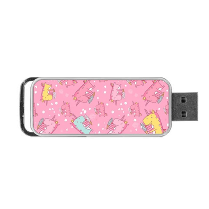 Unicorns Eating Ice Cream Pattern Portable USB Flash (Two Sides)