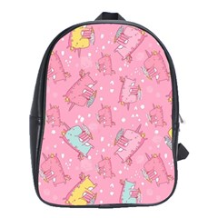 Unicorns Eating Ice Cream Pattern School Bag (xl) by Bigfootshirtshop