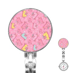 Unicorns Eating Ice Cream Pattern Stainless Steel Nurses Watch by Bigfootshirtshop