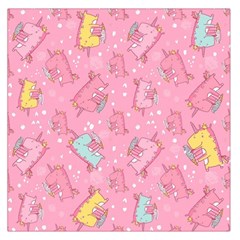 Unicorns Eating Ice Cream Pattern Large Satin Scarf (square) by Bigfootshirtshop