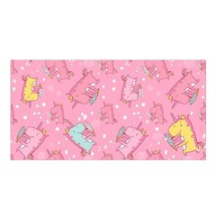 Unicorns Eating Ice Cream Pattern Satin Shawl by Bigfootshirtshop