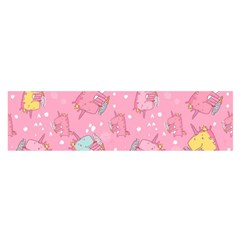 Unicorns Eating Ice Cream Pattern Satin Scarf (oblong) by Bigfootshirtshop