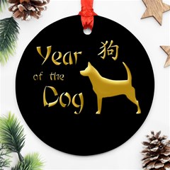 Year Of The Dog - Chinese New Year Ornament (round) by Valentinaart