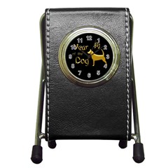 Year Of The Dog - Chinese New Year Pen Holder Desk Clocks by Valentinaart