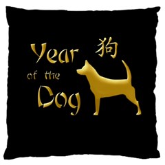 Year Of The Dog - Chinese New Year Large Flano Cushion Case (one Side) by Valentinaart