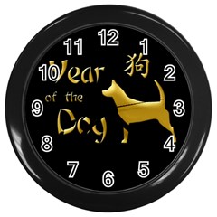 Year Of The Dog - Chinese New Year Wall Clocks (black) by Valentinaart