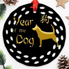 Year Of The Dog - Chinese New Year Ornament (round Filigree) by Valentinaart