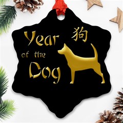 Year Of The Dog - Chinese New Year Snowflake Ornament (two Sides) by Valentinaart