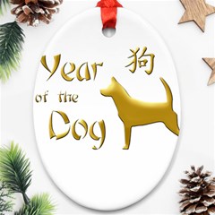 Year Of The Dog - Chinese New Year Ornament (oval) by Valentinaart