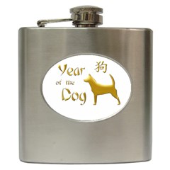 Year Of The Dog - Chinese New Year Hip Flask (6 Oz) by Valentinaart