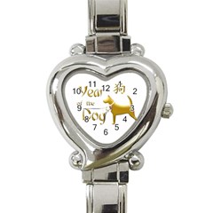 Year Of The Dog - Chinese New Year Heart Italian Charm Watch by Valentinaart