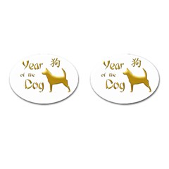 Year Of The Dog - Chinese New Year Cufflinks (oval) by Valentinaart