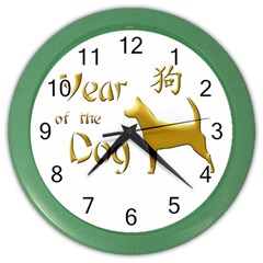 Year Of The Dog - Chinese New Year Color Wall Clocks by Valentinaart