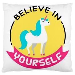 Believe In Yourself Unicorn Large Cushion Case (one Side) by Bigfootshirtshop