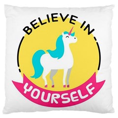 Believe In Yourself Unicorn Large Flano Cushion Case (one Side) by Bigfootshirtshop