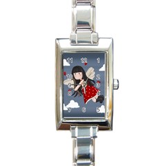 Cupid girl Rectangle Italian Charm Watch