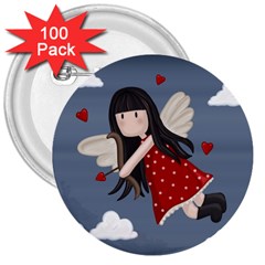 Cupid girl 3  Buttons (100 pack) 