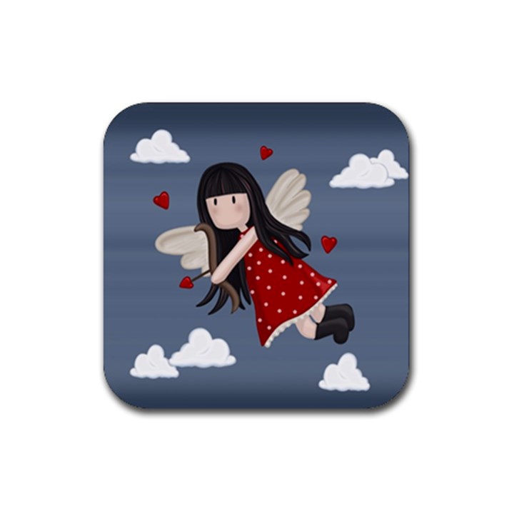 Cupid girl Rubber Coaster (Square) 