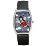 Cupid girl Barrel Style Metal Watch Front