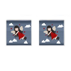 Cupid girl Cufflinks (Square)