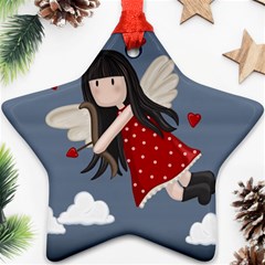 Cupid girl Star Ornament (Two Sides)