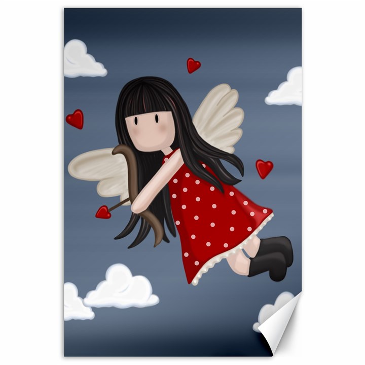 Cupid girl Canvas 12  x 18  