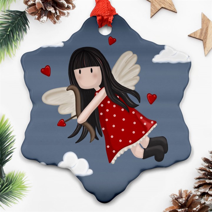 Cupid girl Snowflake Ornament (Two Sides)